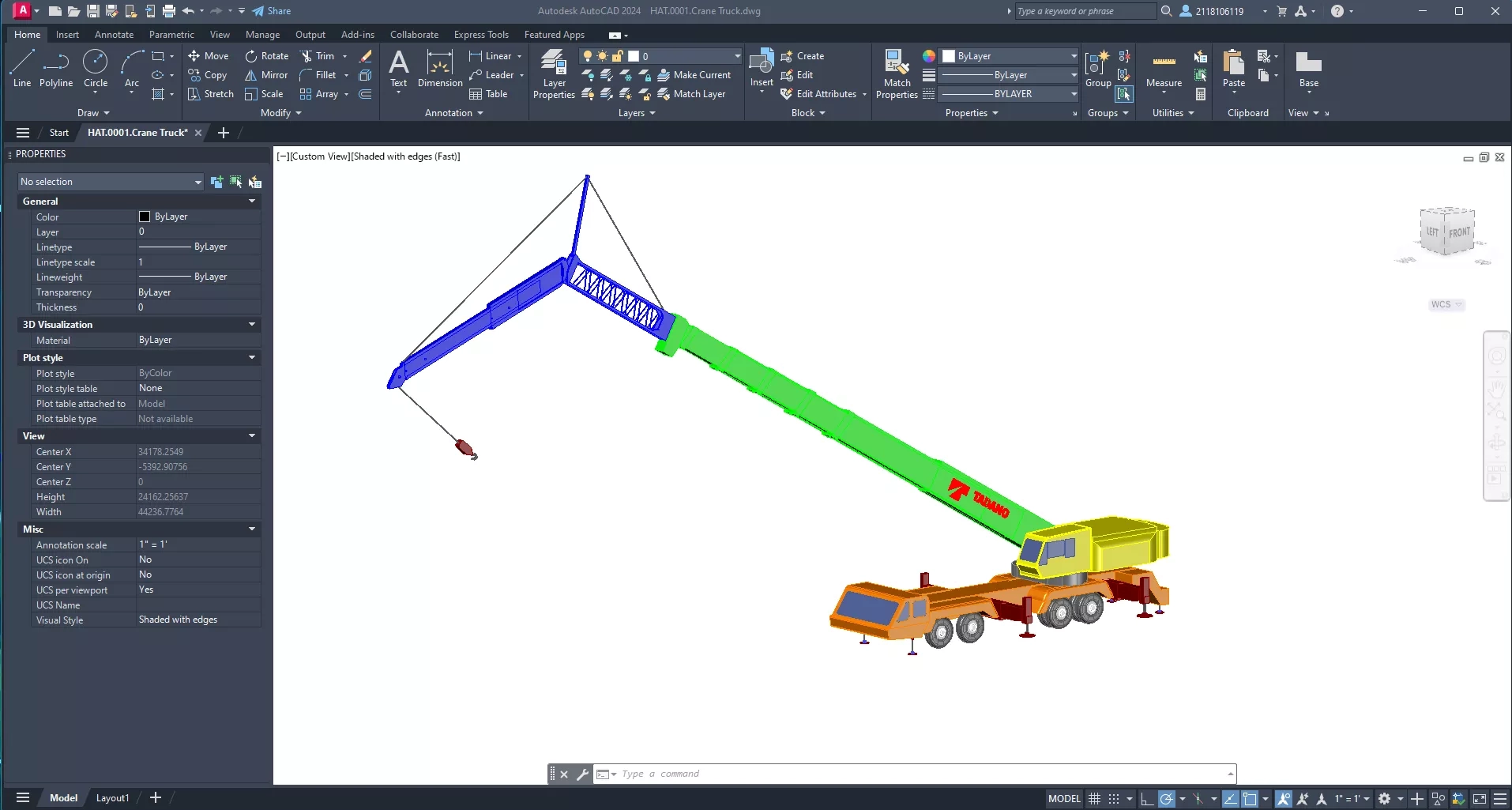 Mechanical 3D model for crane