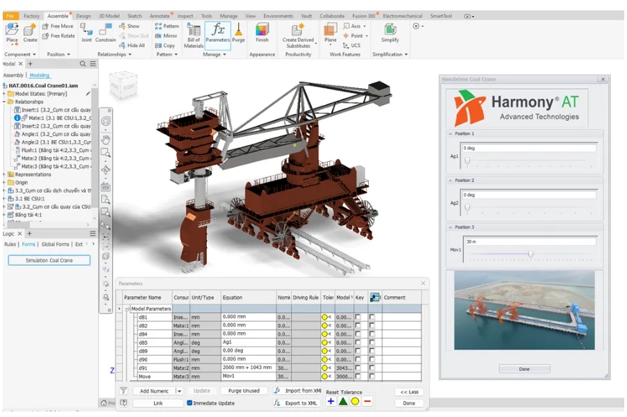 2D to 3D Model Coal Crane