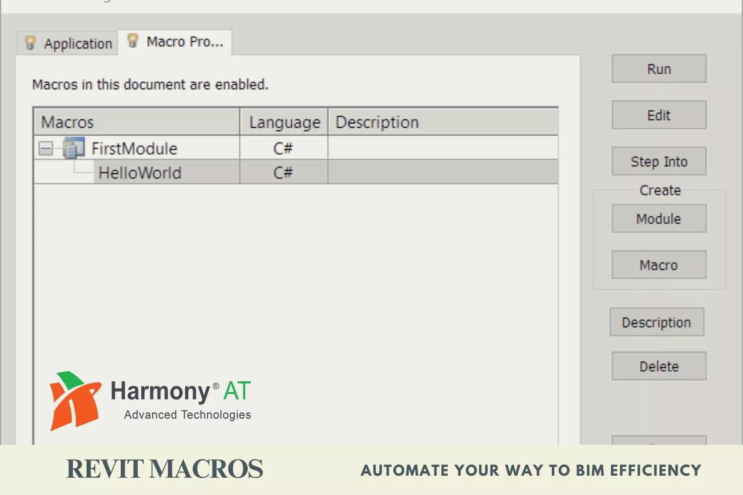 Revit Macros development