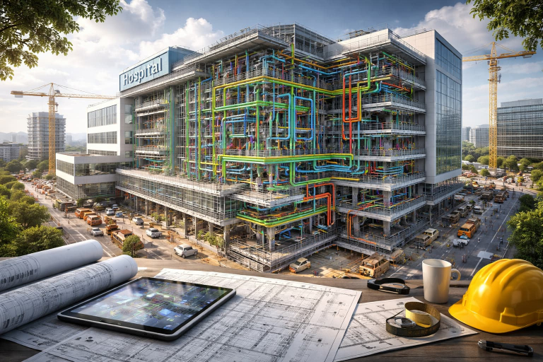 3D BIM modeling for hospital MEP