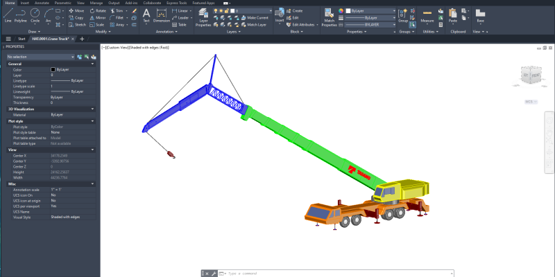Mechanical 3D model for crane